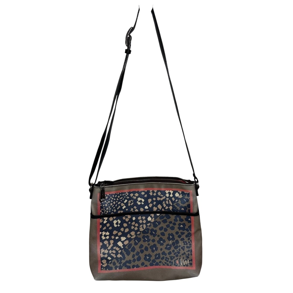 Brighton Vera Ladybug Crossbody Bag Leopard Print Canvas Leather Collectible
